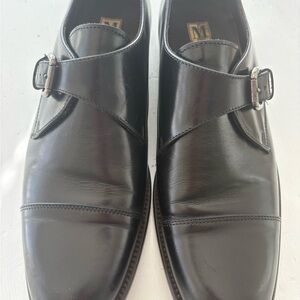 Men's Black Leather Single Monk Strap Dress Shoes Bruno Magli 11.5